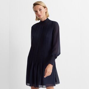 Club Monaco Navy Chiffron dress